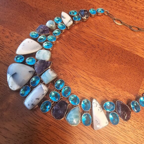 Vintage Gemstone Statement necklace - Picture 4 of 6